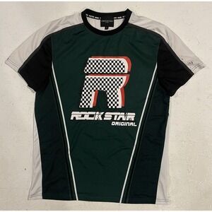 Rockstar Original Energy Drink Mesh Racing Jersey Mens Small Green White
